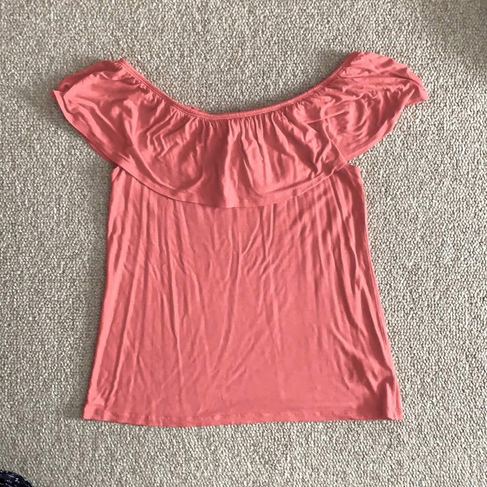 Coral Off the Shoulder Top